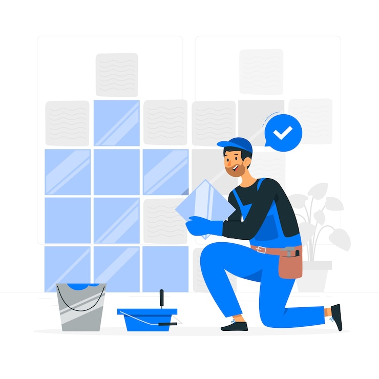 Vecteur gratuit illustration de concept de carreleur