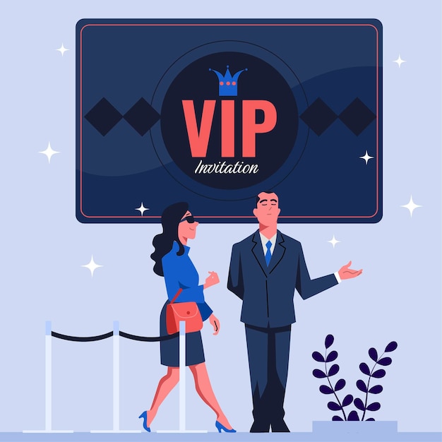 Vecteur gratuit illustration de concept de carte vip