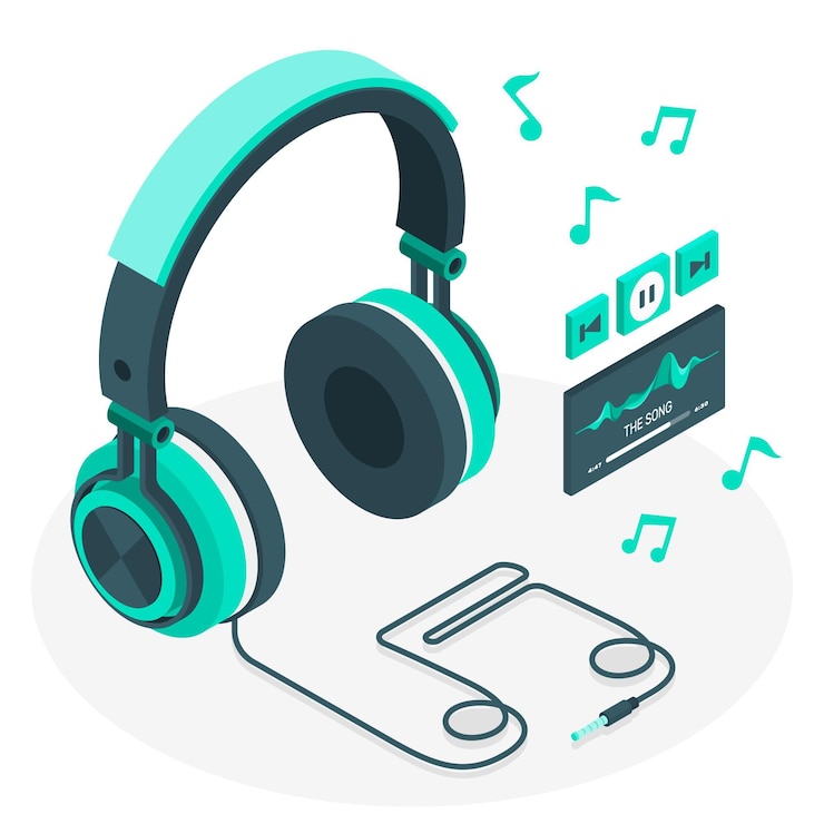 Vecteur gratuit illustration de concept de casque