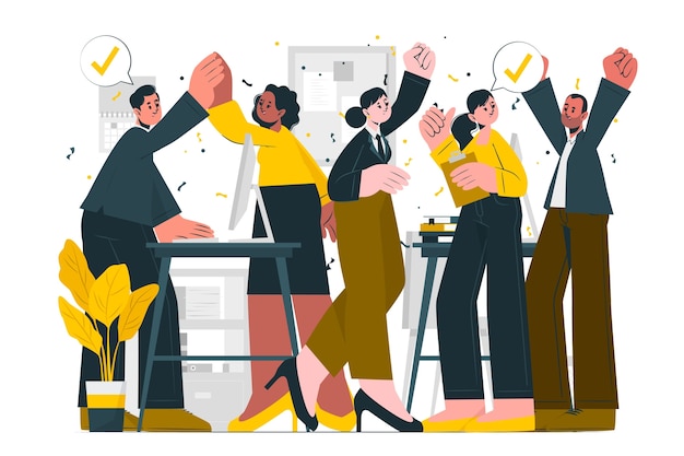 Vecteur gratuit illustration de concept de célébration des employés