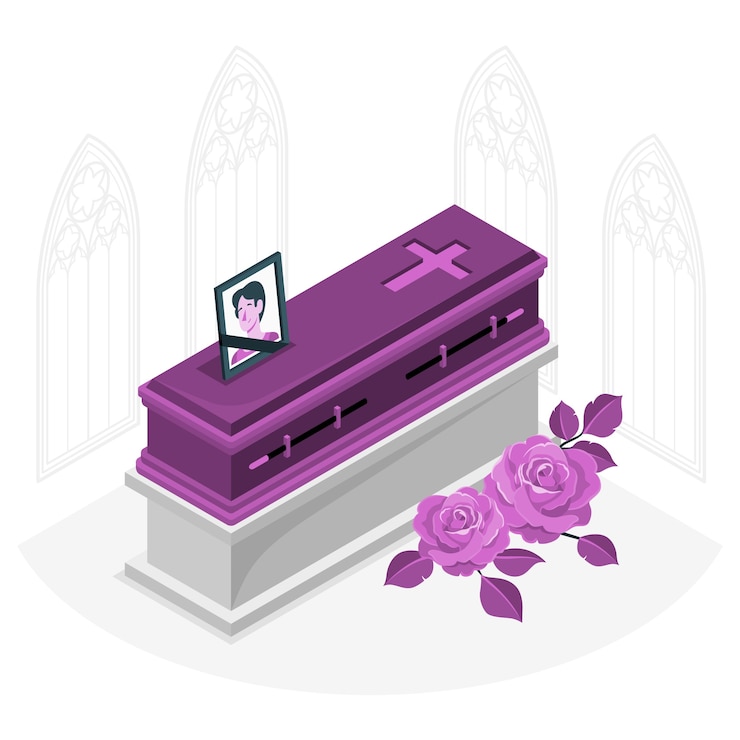 Vecteur gratuit illustration de concept de cercueil
