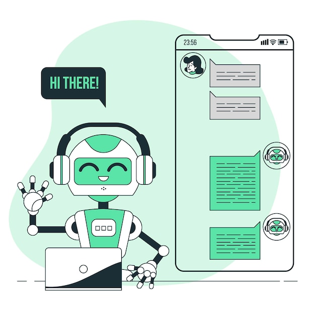 Vecteur gratuit illustration de concept de chat bot