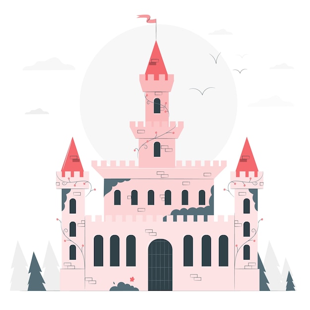 Vecteur gratuit illustration de concept de château