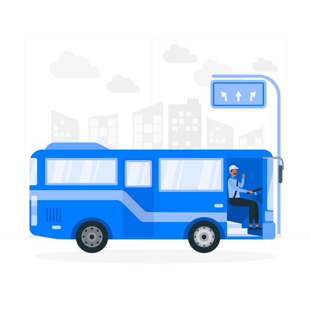 Illustration de concept de chauffeur de bus