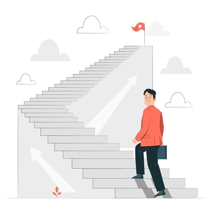 Vecteur gratuit illustration de concept de cheminement de carrière