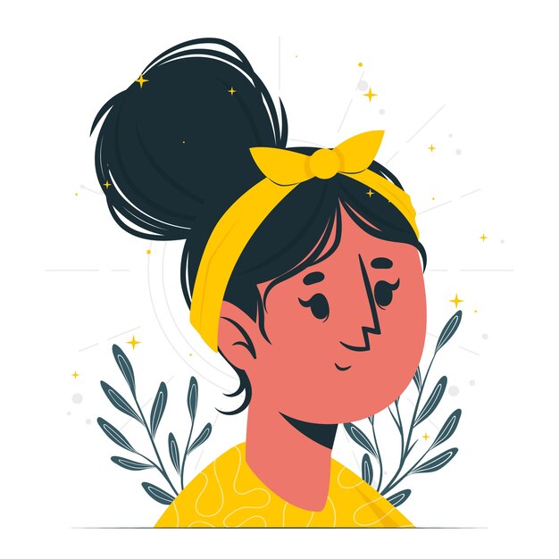 Vecteur gratuit illustration de concept de chignon désordonné