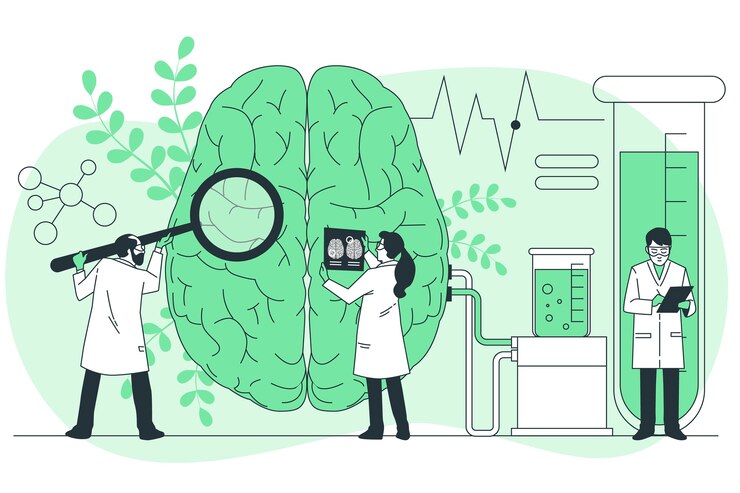 Vecteur gratuit illustration de concept de chimie du cerveau