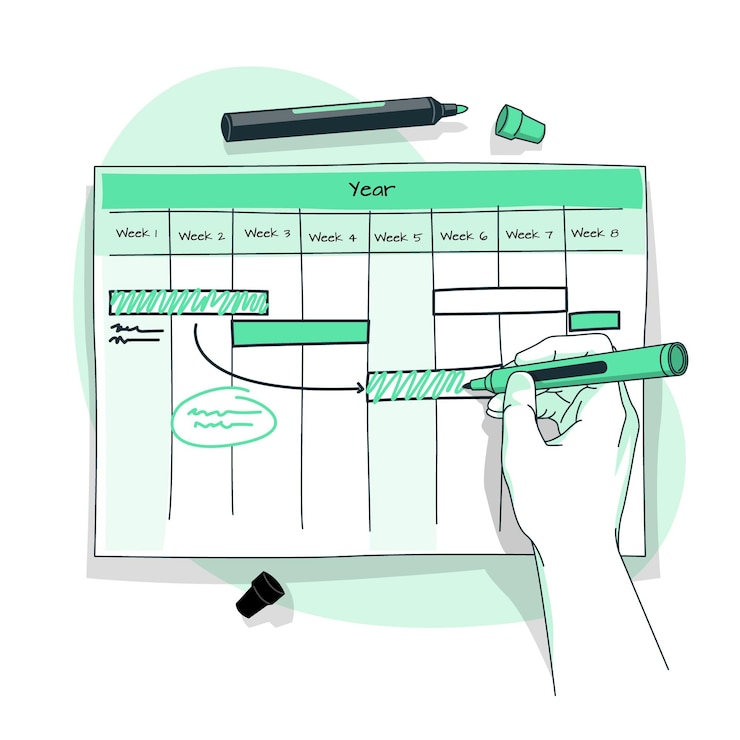 Vecteur gratuit illustration de concept de chronologie