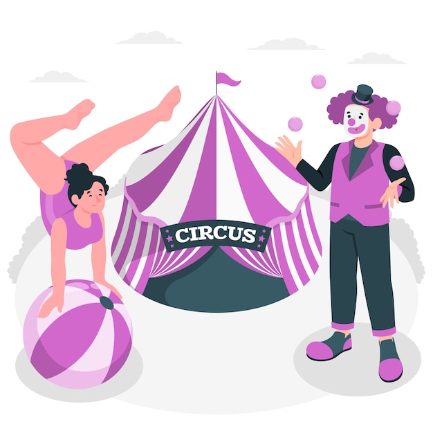 Vecteur gratuit illustration de concept de cirque