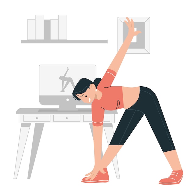 Illustration de concept de classes de sport en ligne plat dessiné