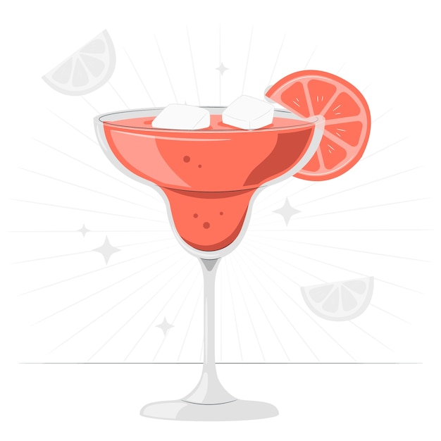 Vecteur gratuit illustration de concept de cocktail margarita