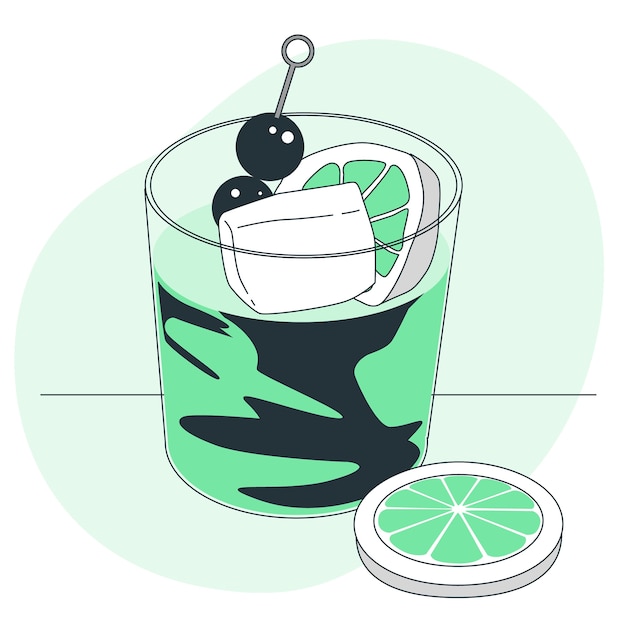 Vecteur gratuit illustration de concept de cocktail margarita