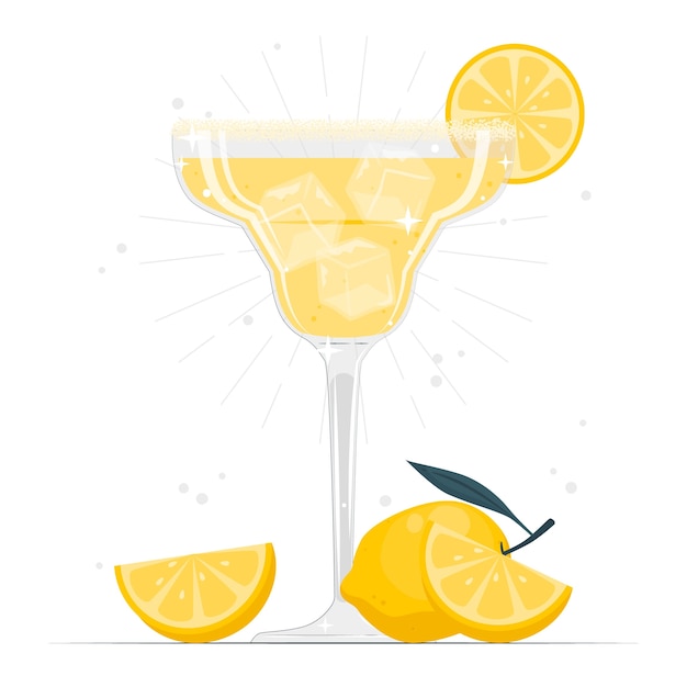 Vecteur gratuit illustration de concept de cocktail margarita