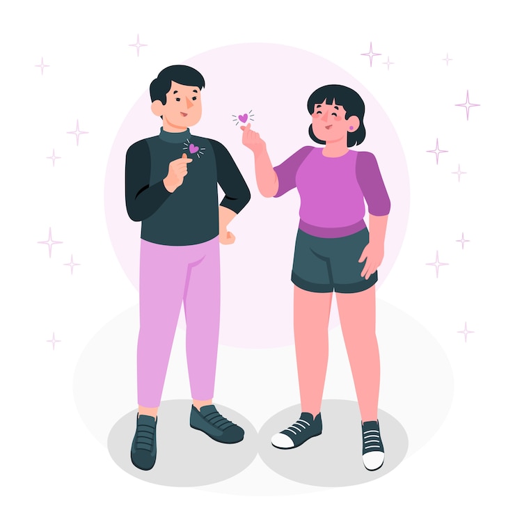 Vecteur gratuit illustration de concept de coeur de doigt