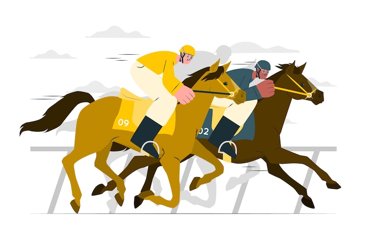 Vecteur gratuit illustration de concept de compétition d'équitation