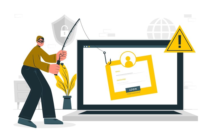 Vecteur gratuit illustration de concept de compte de phishing