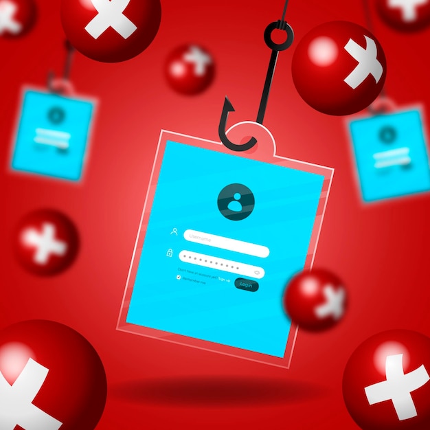 Vecteur gratuit illustration de concept de compte de phishing