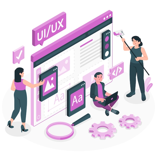 Illustration De Concept De Conception Ui-ux