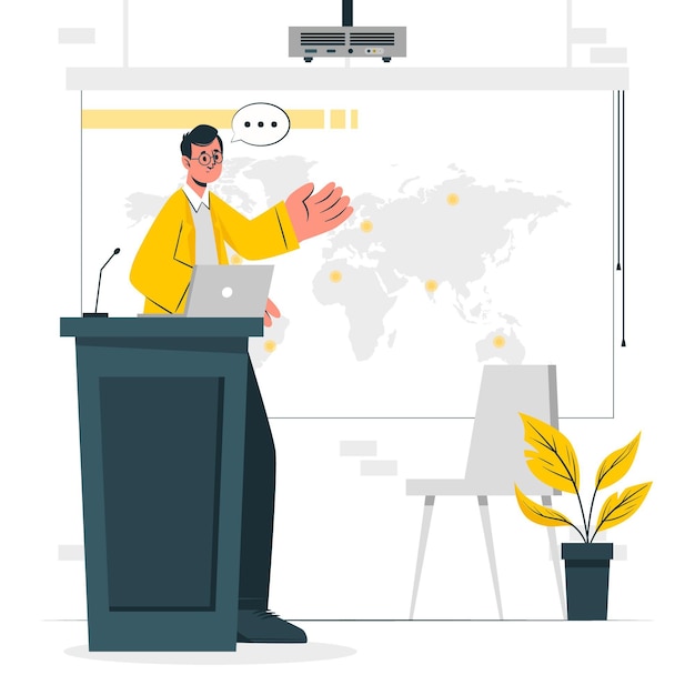 Illustration de concept de conférencier