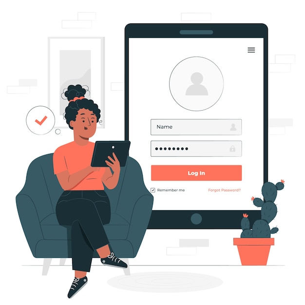 Illustration de concept de connexion tablette