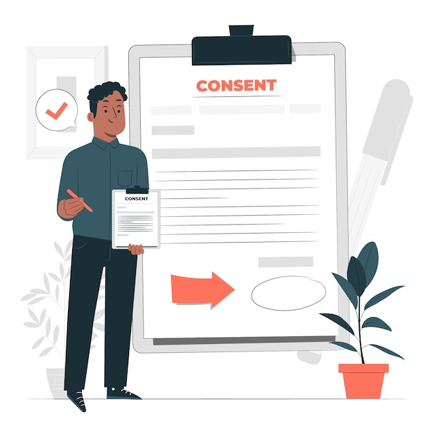 Vecteur gratuit illustration de concept de consentement