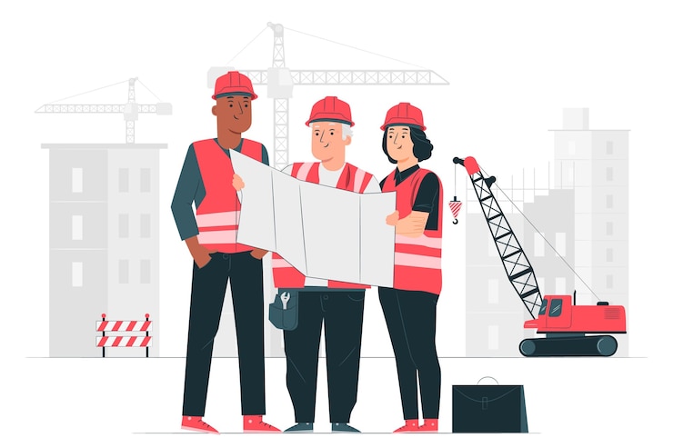 Vecteur gratuit illustration de concept de construction