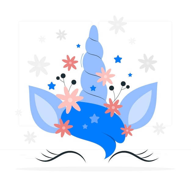 Vecteur gratuit illustration de concept de corne de licorne