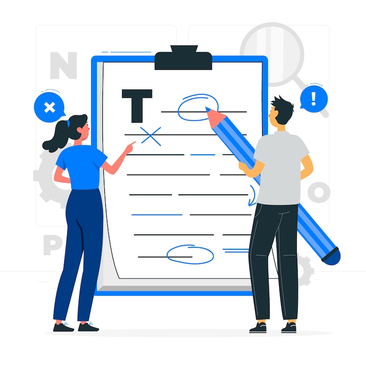 Vecteur gratuit illustration de concept de correction de grammaire