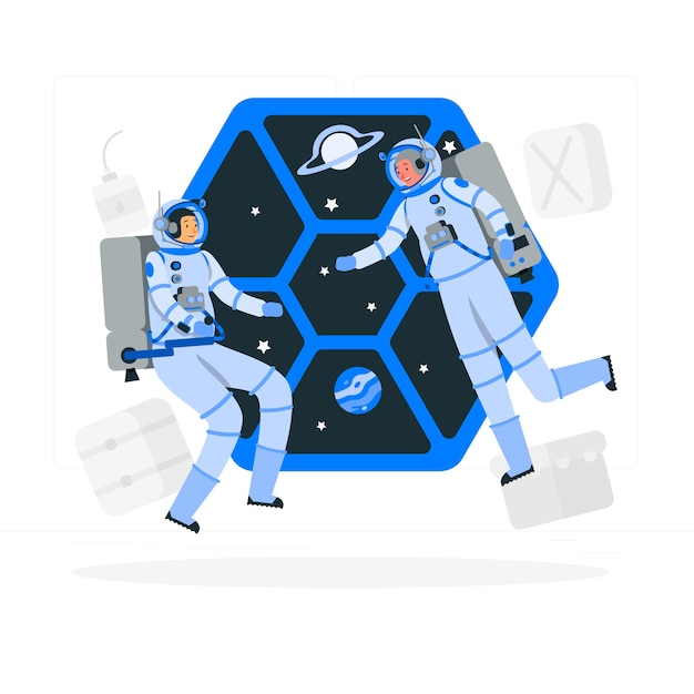 Vecteur gratuit illustration de concept de costume d'astronaute