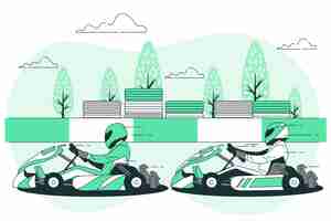 Vecteur gratuit illustration de concept de course de karting