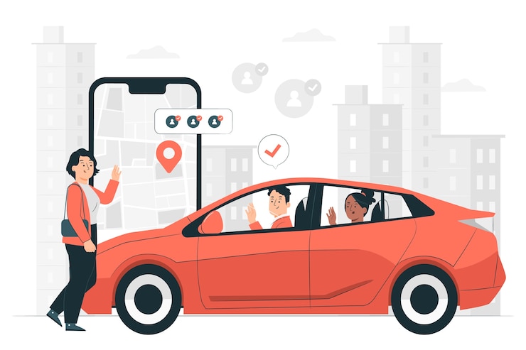 Vecteur gratuit illustration de concept de covoiturage