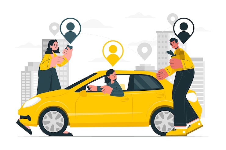 Vecteur gratuit illustration de concept de covoiturage
