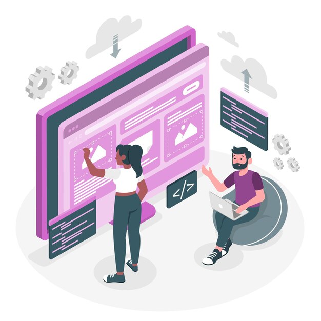 Illustration de concept de créateur de site Web