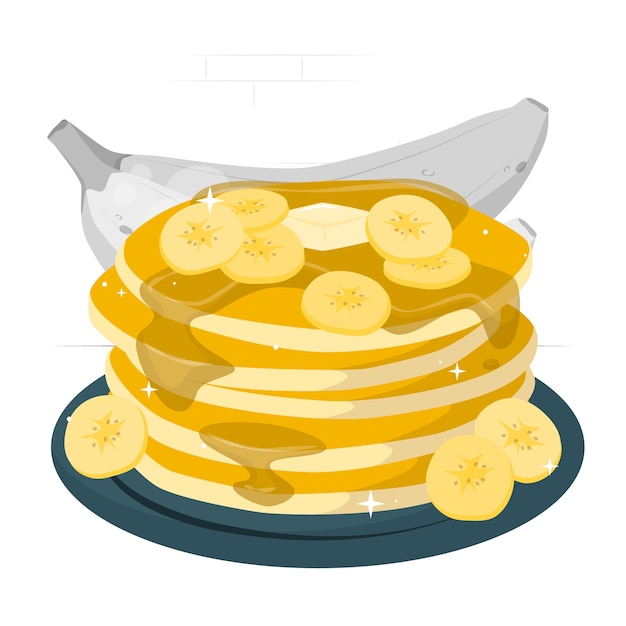 Vecteur gratuit illustration de concept de crêpes à la banane
