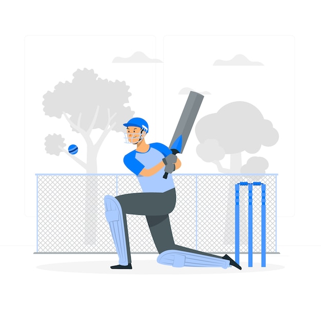 Vecteur gratuit illustration de concept de cricket