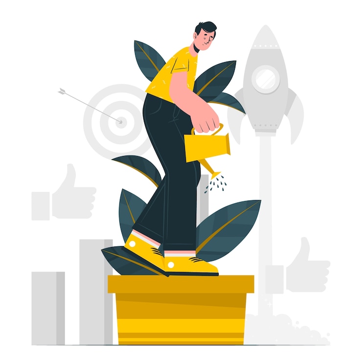 Vecteur gratuit illustration de concept de croissance personnelle