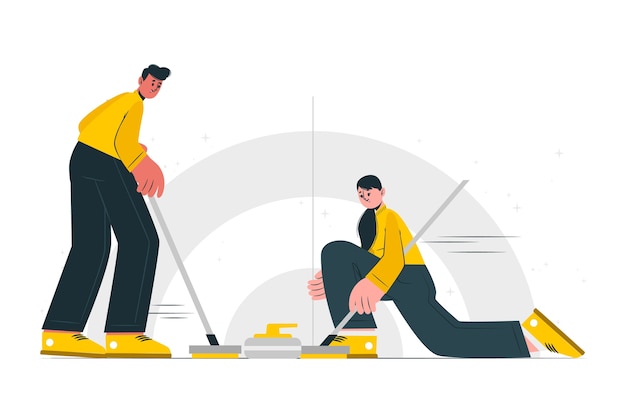 Vecteur gratuit illustration de concept de curling