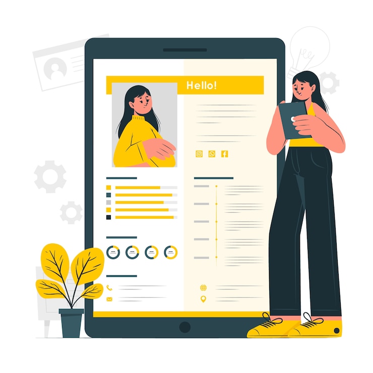 Vecteur gratuit illustration de concept de cv en ligne