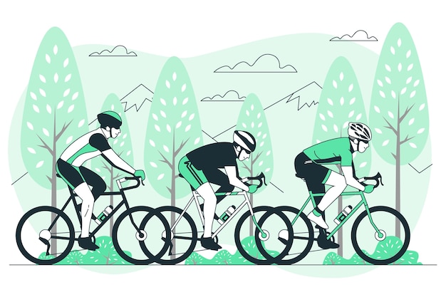 Vecteur gratuit illustration de concept de cyclisme sur route