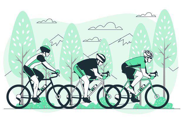 Illustration de concept de cyclisme sur route