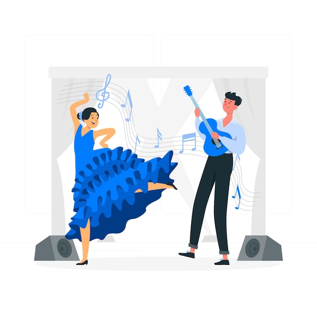 Illustration de concept de danse flamenco