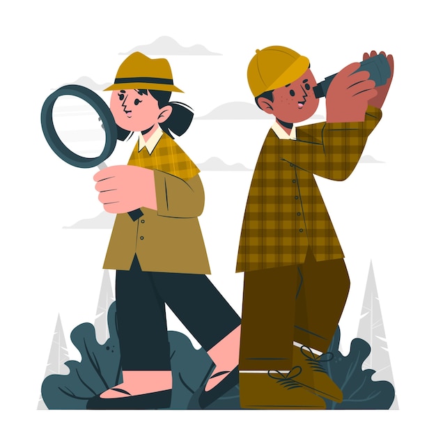 Illustration de concept détective enfants