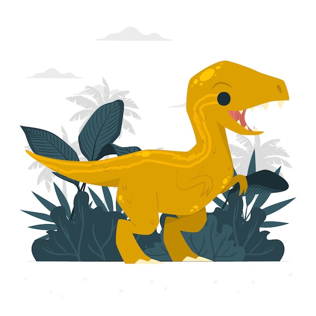 Vecteur gratuit illustration de concept de dinosaure velociraptor