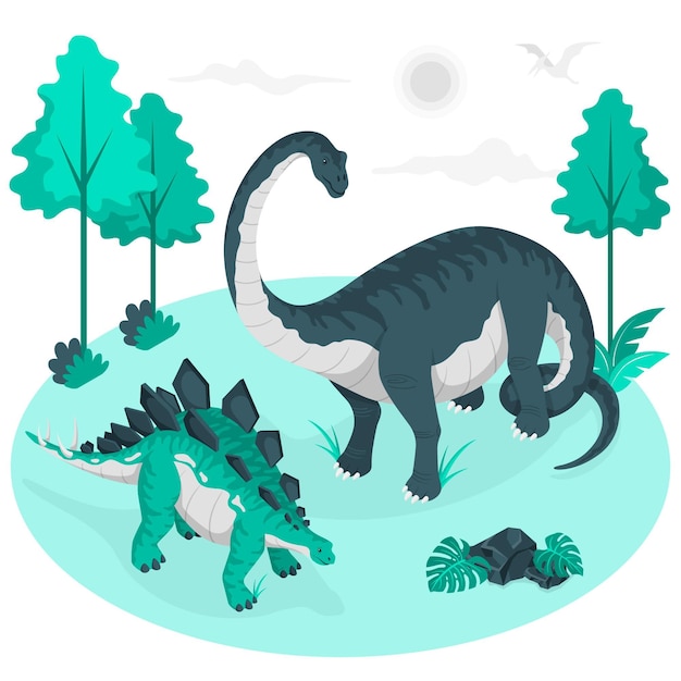 Vecteur gratuit illustration de concept de dinosaures