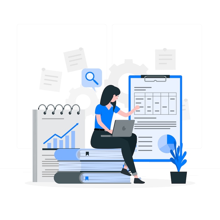 Illustration de concept de document de recherche