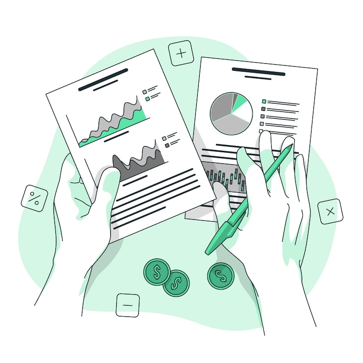 Vecteur gratuit illustration de concept de données financières