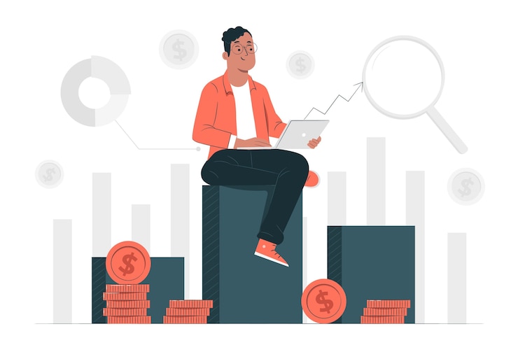 Vecteur gratuit illustration de concept de données d'investissement