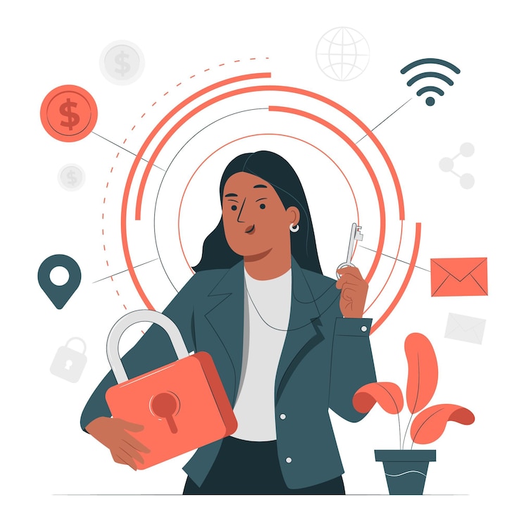 Vecteur gratuit illustration de concept de données privées