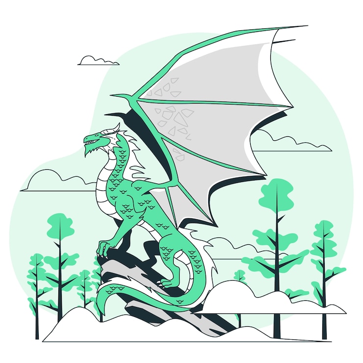Vecteur gratuit illustration de concept de dragon