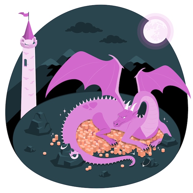 Vecteur gratuit illustration de concept de dragon